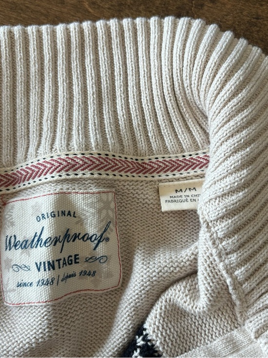 Vintage Weatherproof Nordic Quarter Zip Sweater | Cream | Size M | NWOT - Picture 9 of 12